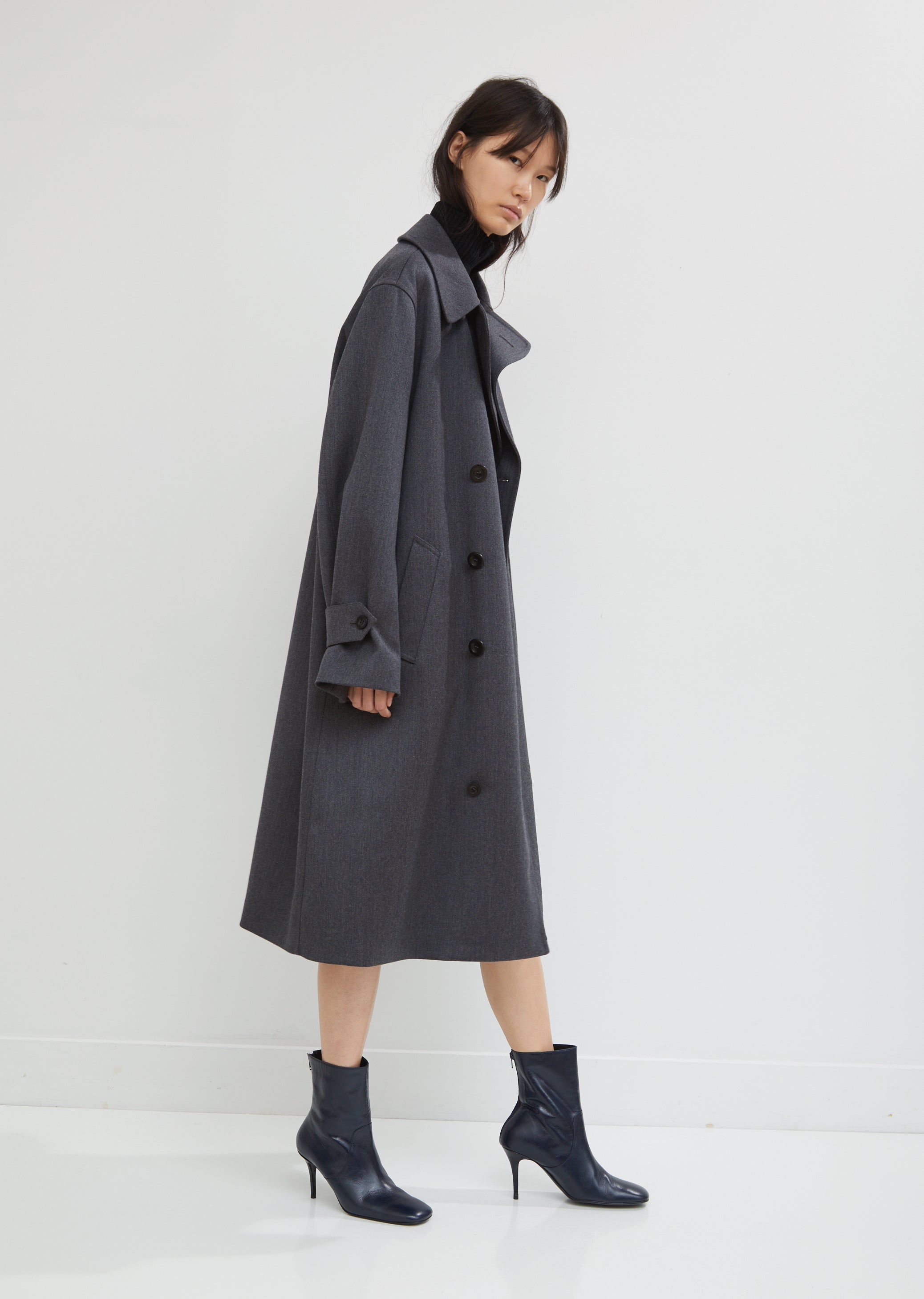 Cavalry Wool Double Breasted Coat by Maison Margiela- La Garçonne