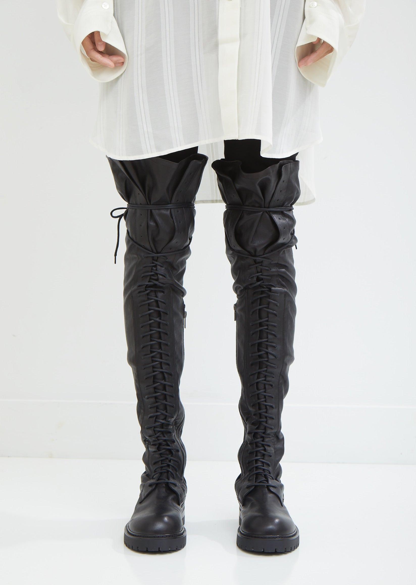 ann demeulemeester lace up boots