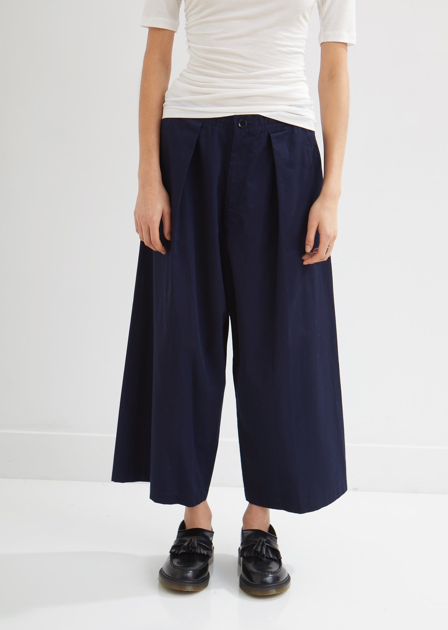 Front Tuck Wide Leg Pants by Y's- La Garçonne