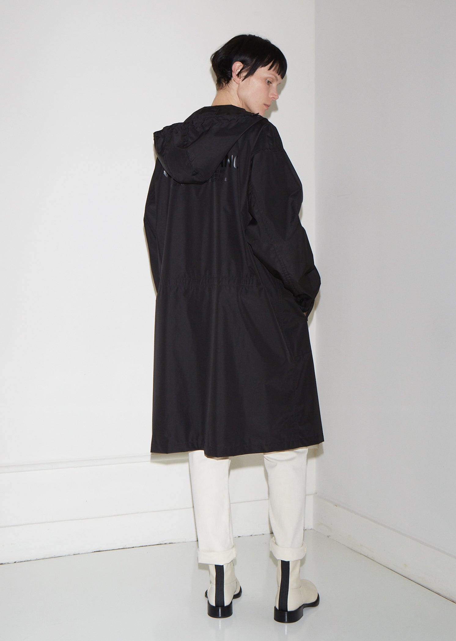 Recycled Nylon Hooded Raincoat by Helmut Lang- La Garçonne