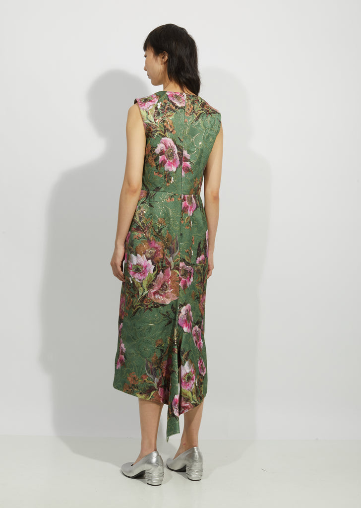 Lame Jacquard Flower Pattern Dress – La Garçonne