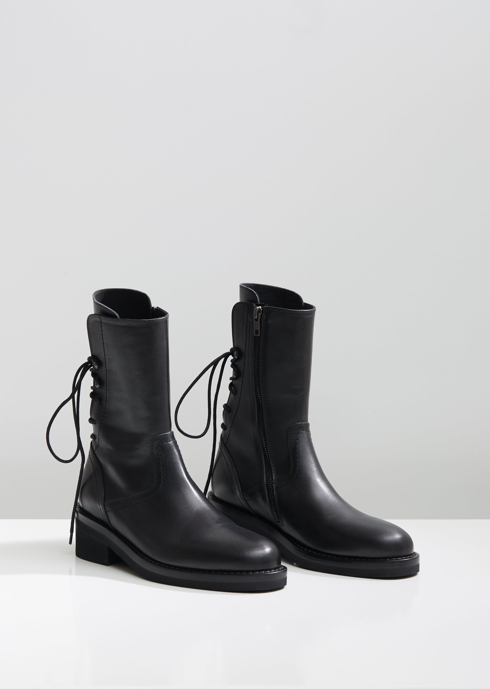 Heeled Leather Ankle Boots by Ann Demeulemeester- La Garçonne