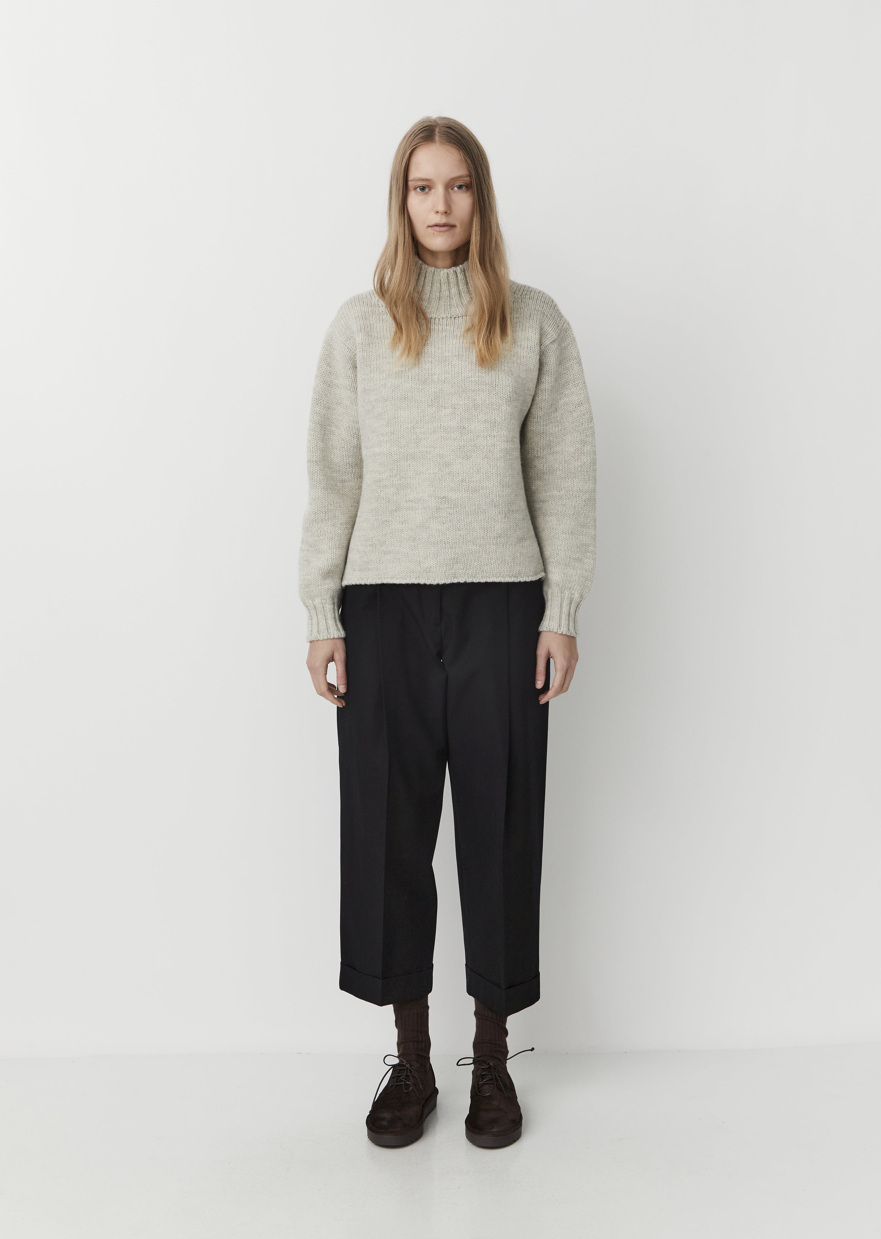 British Wool Wide Neck Sweater – La Garçonne
