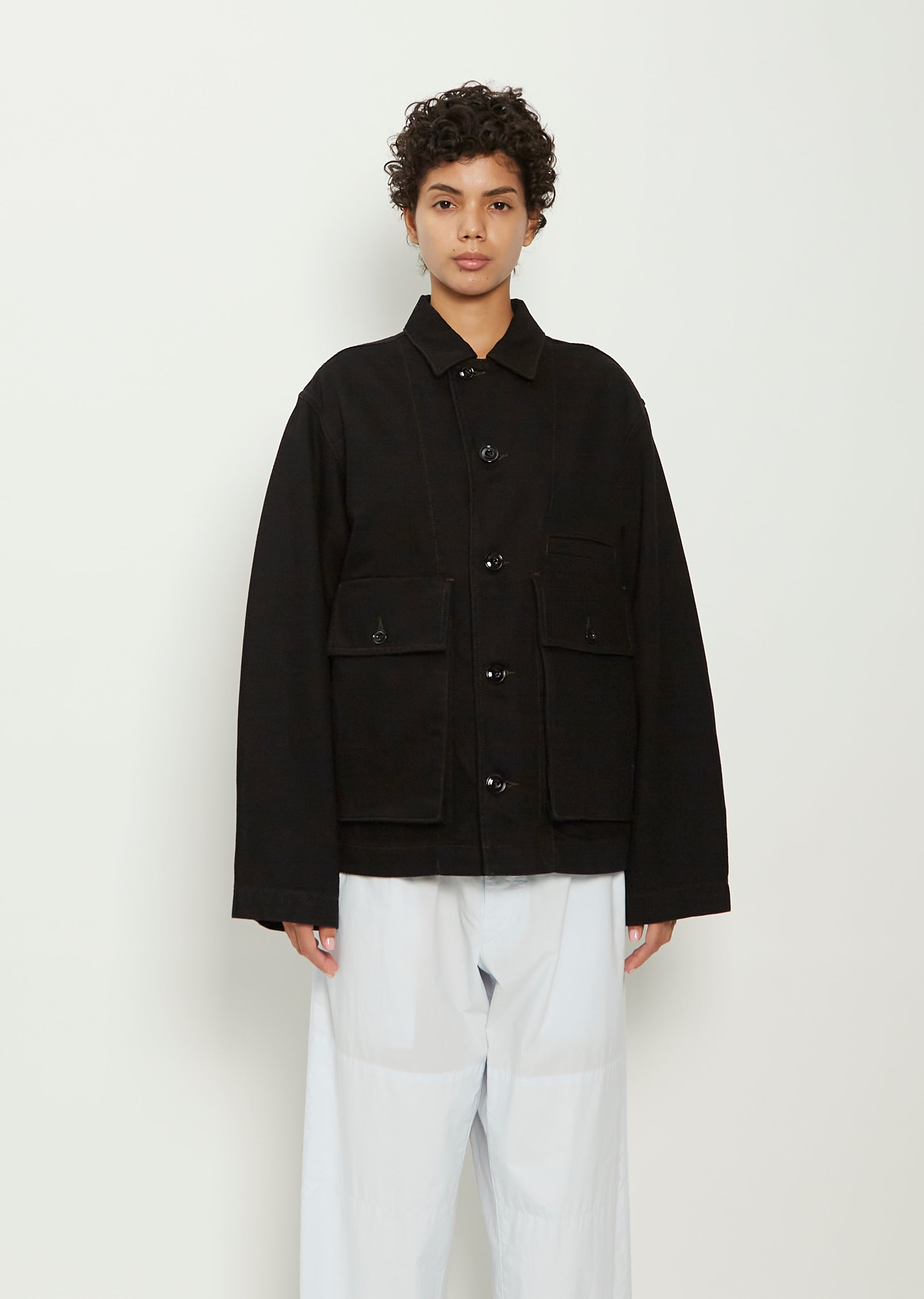 Unisex Boxy Cotton Jacket — Black – La Garçonne