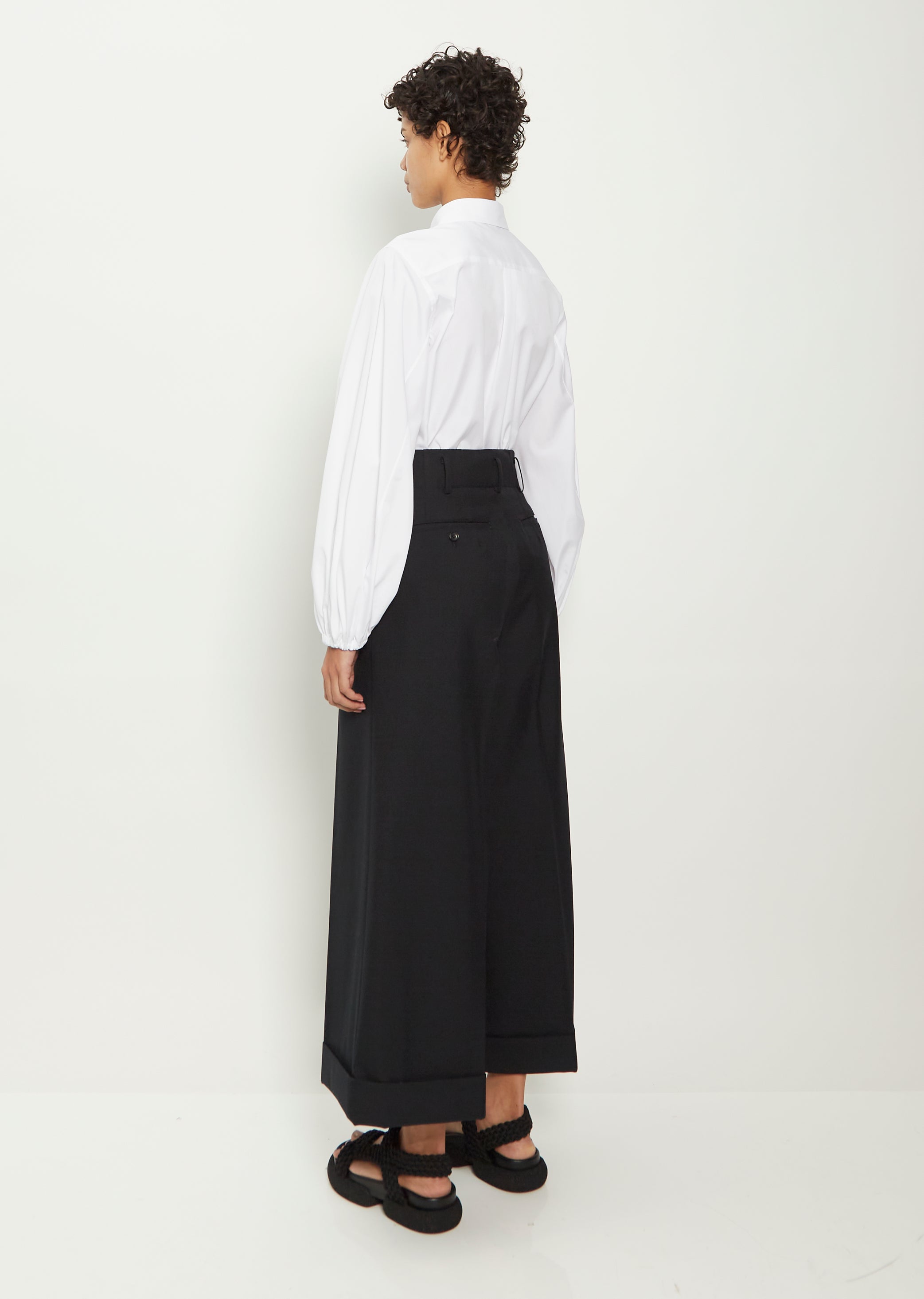 Wool Blend Cuffed Trousers – La Garçonne