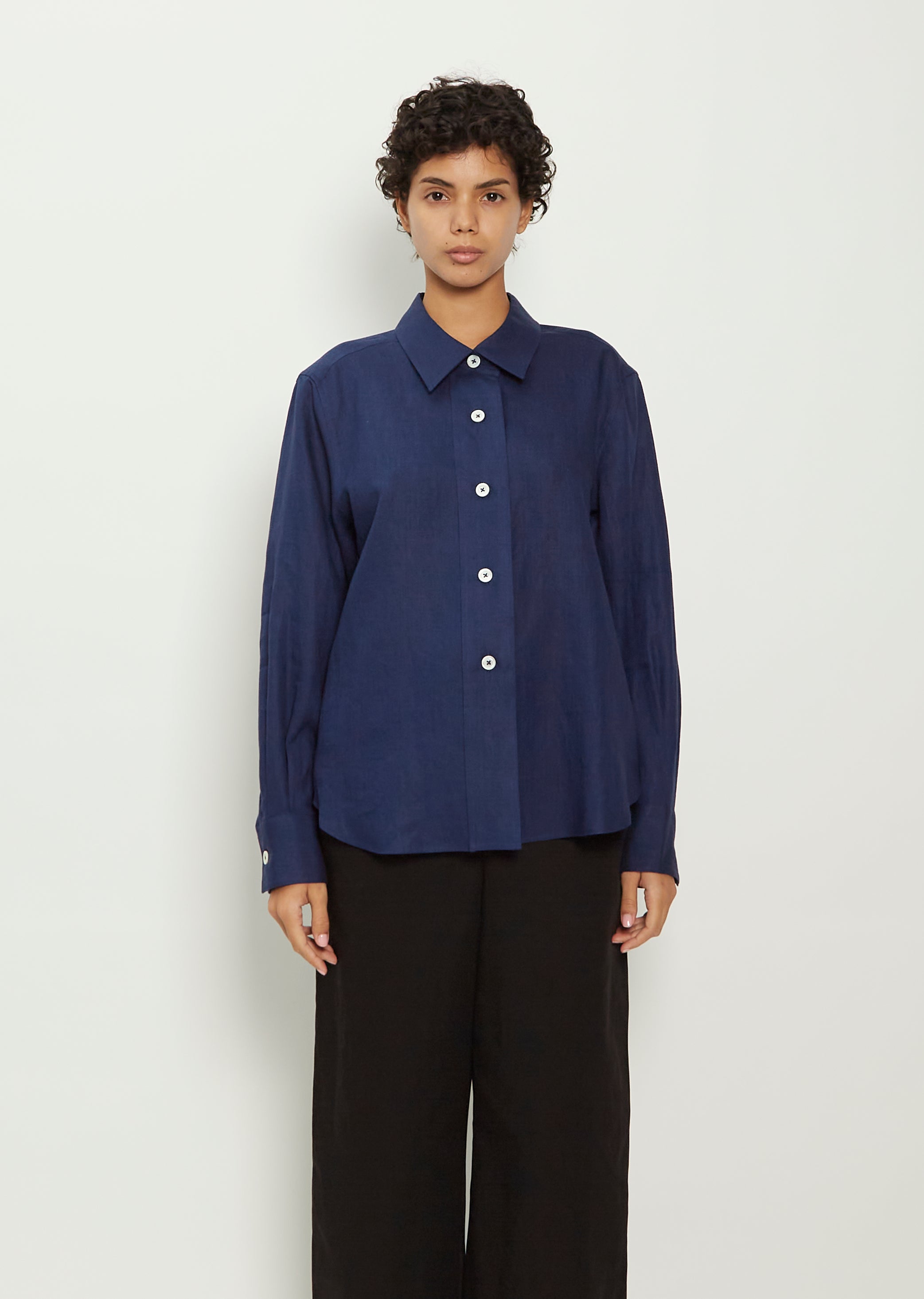 Linen Broad Placket Shirt – La Garçonne