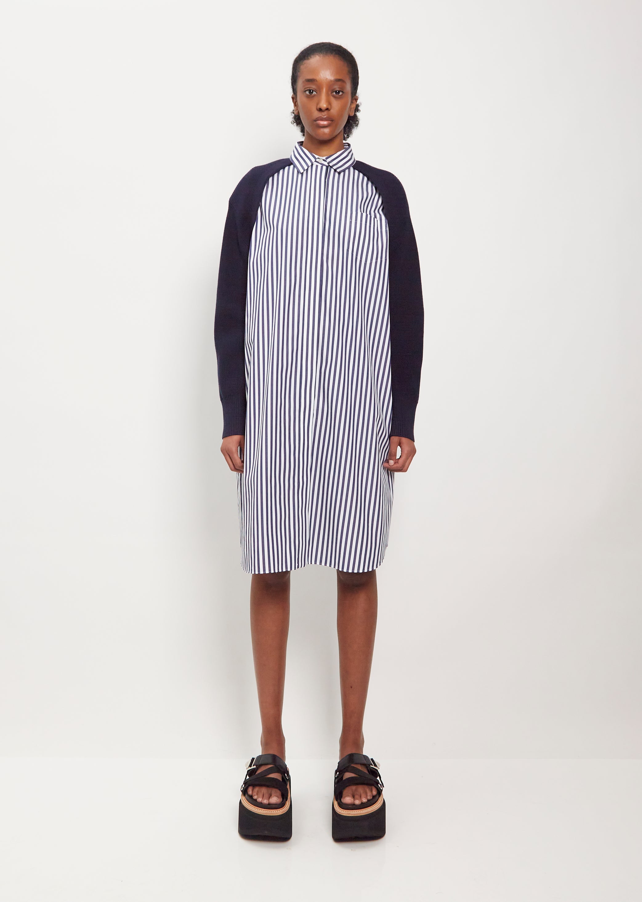 お値下中】sacai Cotton Poplin x Knit Dress-