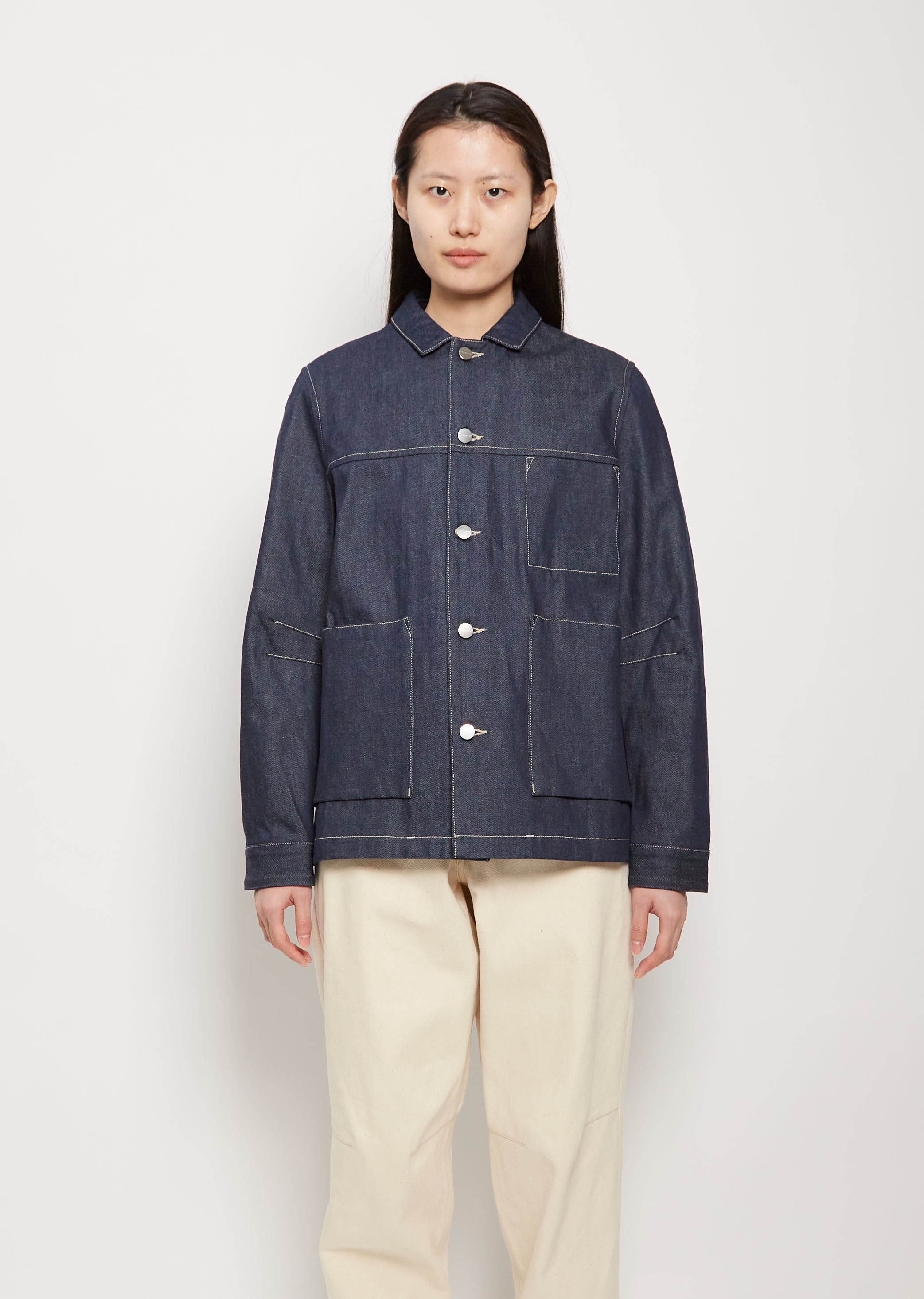 The Carpenter Cotton Jacket — Indigo – La Garçonne