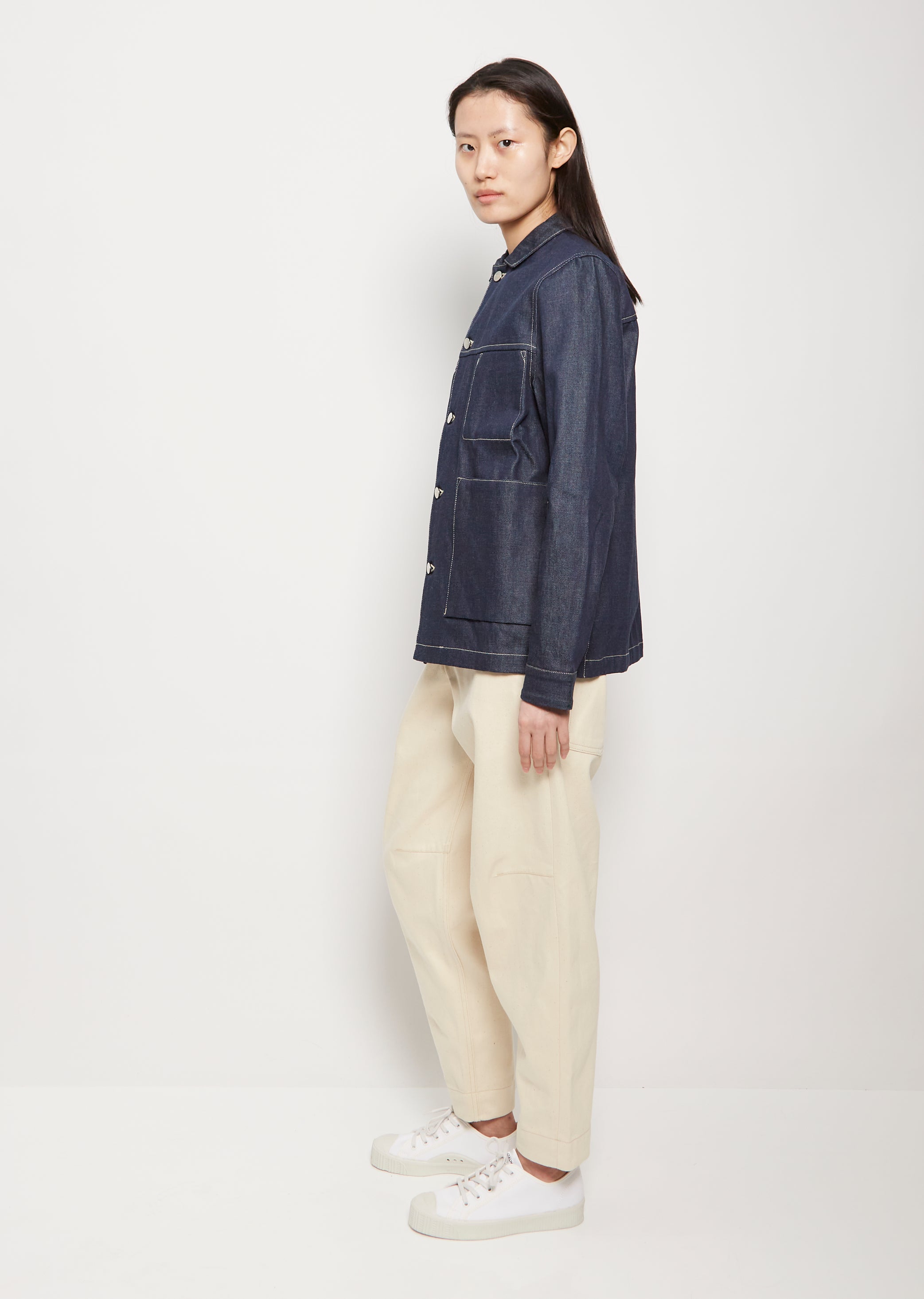 The Carpenter Cotton Jacket — Indigo – La Garçonne