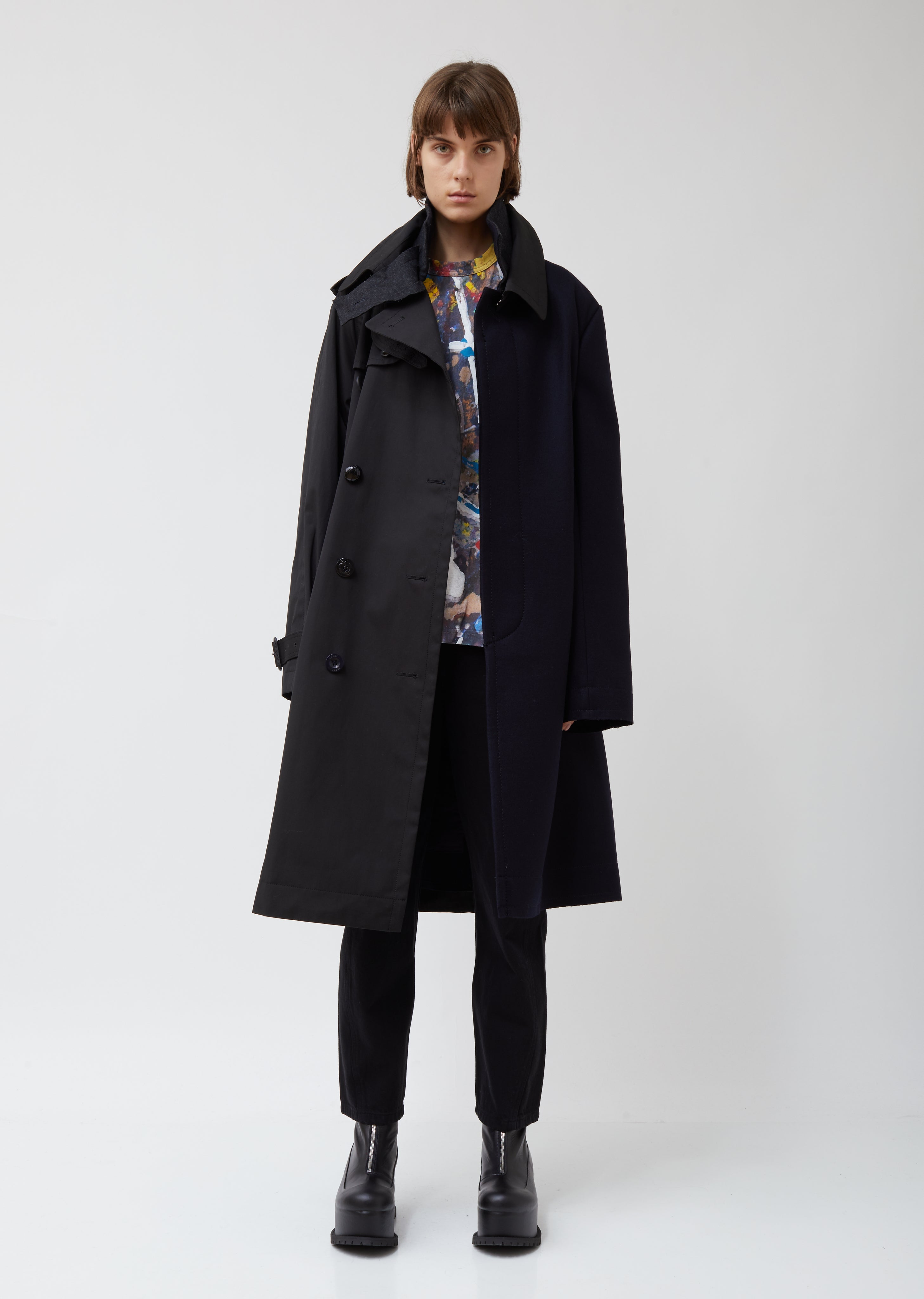 Wool Melton & Cotton Trench Coat – La Garçonne