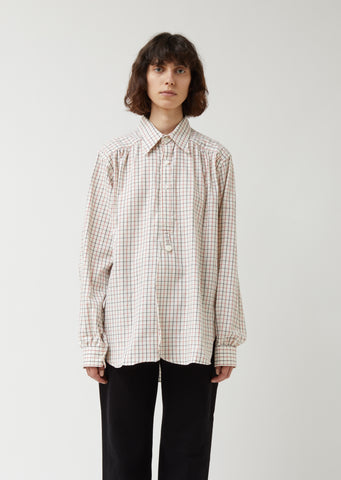 Tattersall Plaid Regular Collar EDW Gather Shirt – La Garçonne