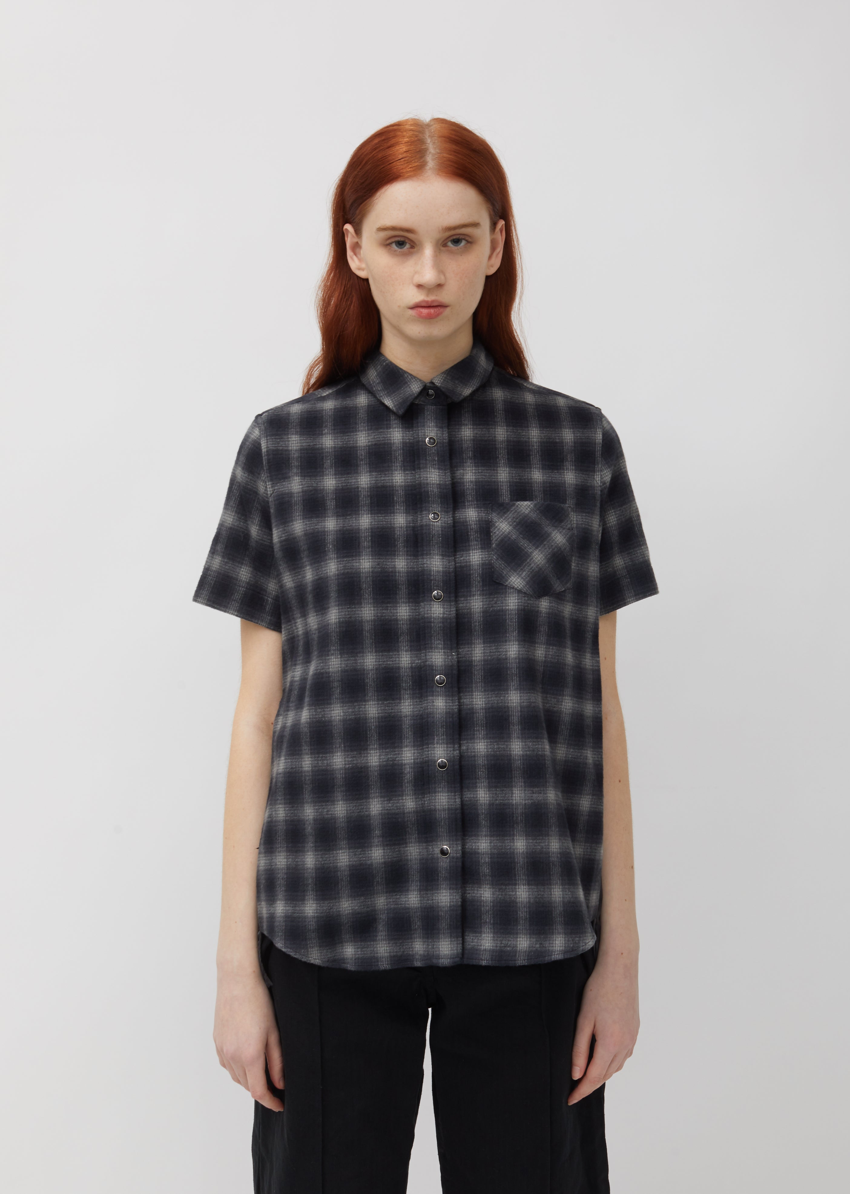 Ombre Check Flannel Shirt – La Garçonne