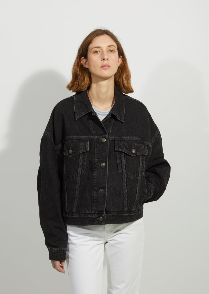 Morris Vintage Black Oversized Denim Jacket – La Garçonne