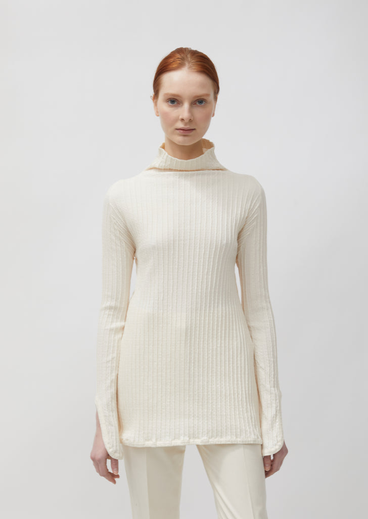 Ribbed Long Sleeve Turtleneck Top – La Garçonne