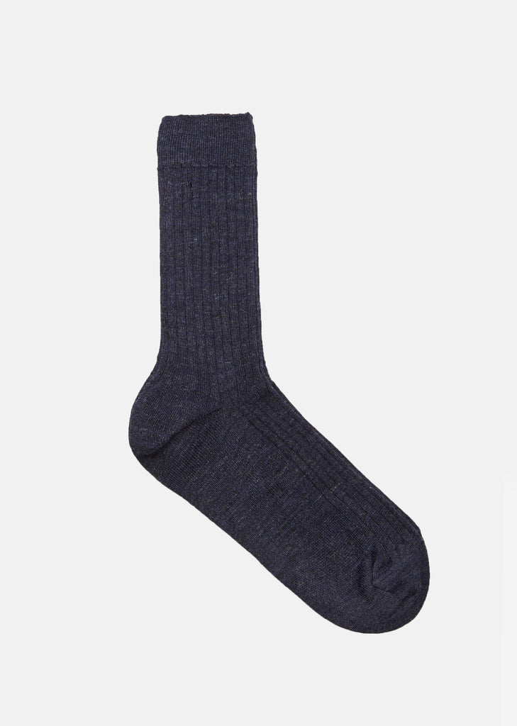 Ramie Short Socks in Nuit by Fog Linen- La Garçonne