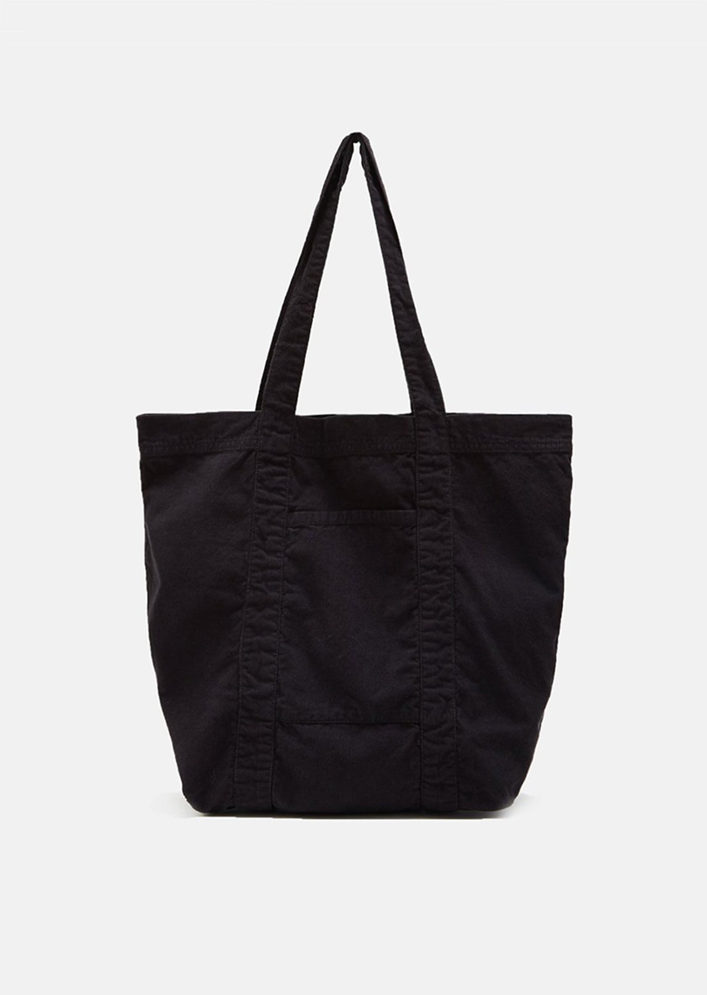 black corduroy tote bag