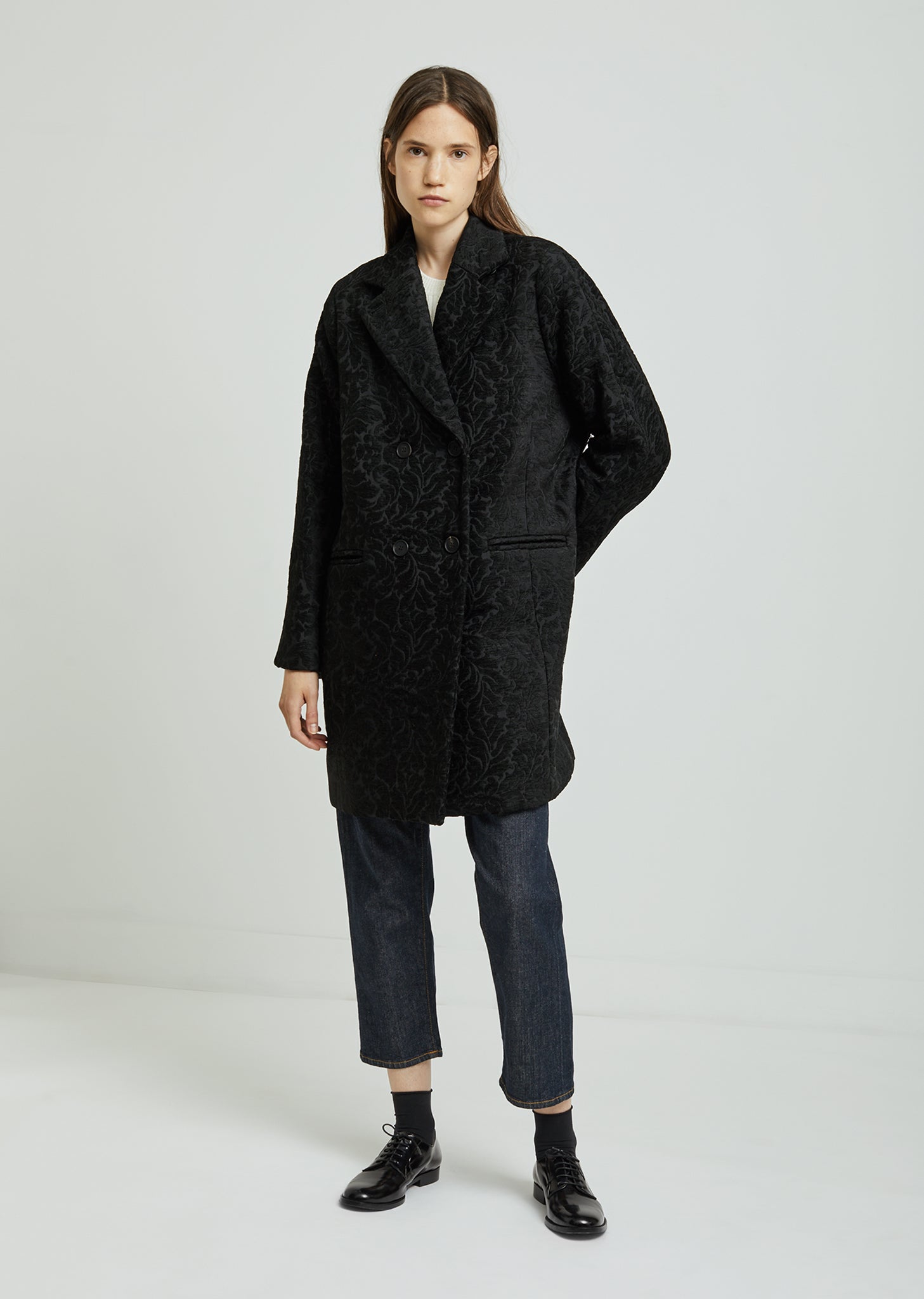 Jacquard Peacoat by 6397– La Garçonne