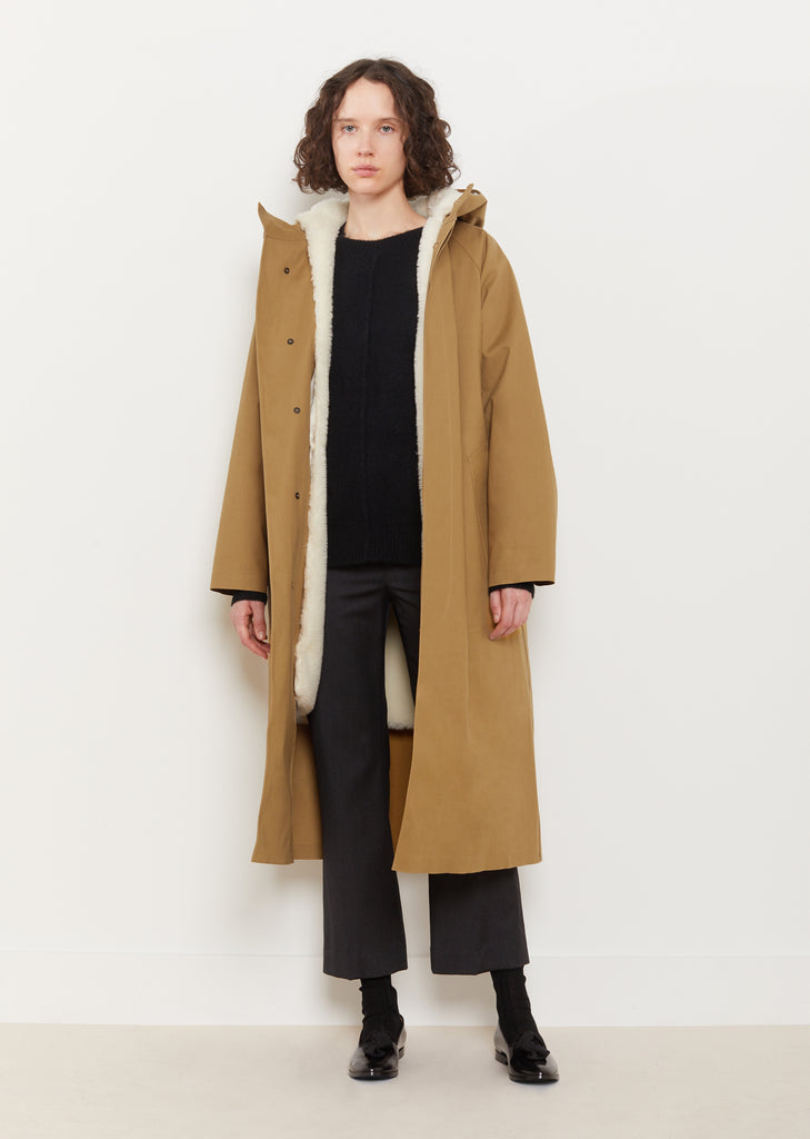 Unisex Hooded Removable Lamb Fur Lining Coat by Mackintosh- La Garçonne