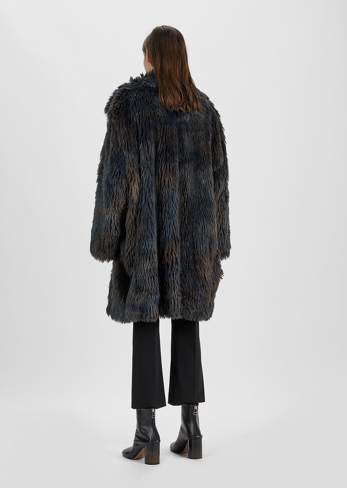 Melange Faux Fur Coat by MM6 Maison Margiela- La Garçonne