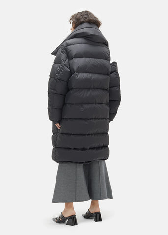 Waterproof Asymmetric Long Puffa Coat With Collar by Marques