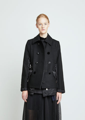 sacai 18AW docking Melton Coat 早割クーポン！ メンズ