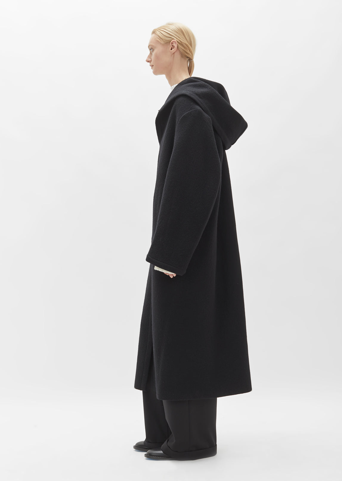 Wool Hooded Big Coat by Yohji Yamamoto- La Garçonne