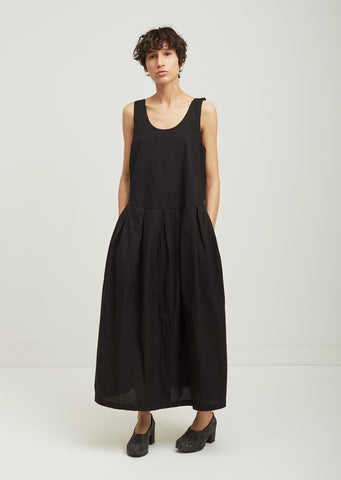 Patched Cotton Tank Dress by Black Crane- La Garçonne