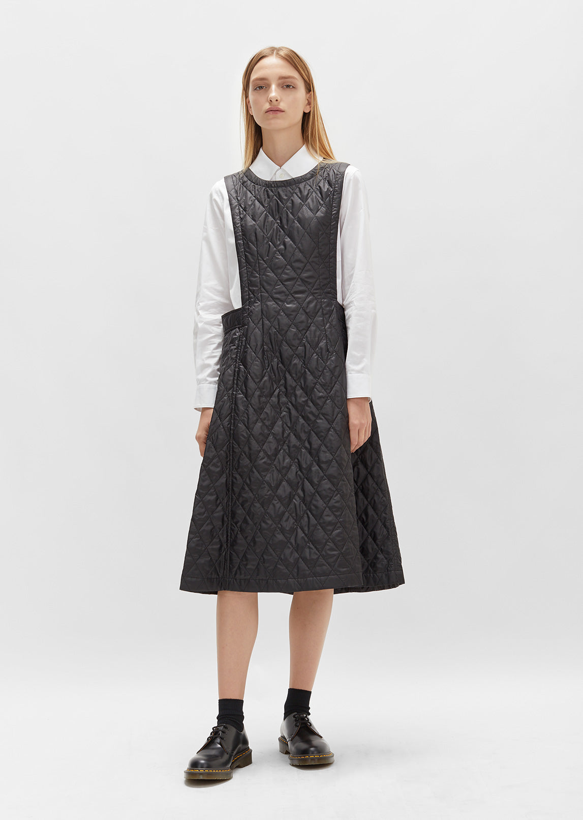 Nylon Taffeta Quilted Apron Dress by Comme des Garçons Girl- La Garçonne