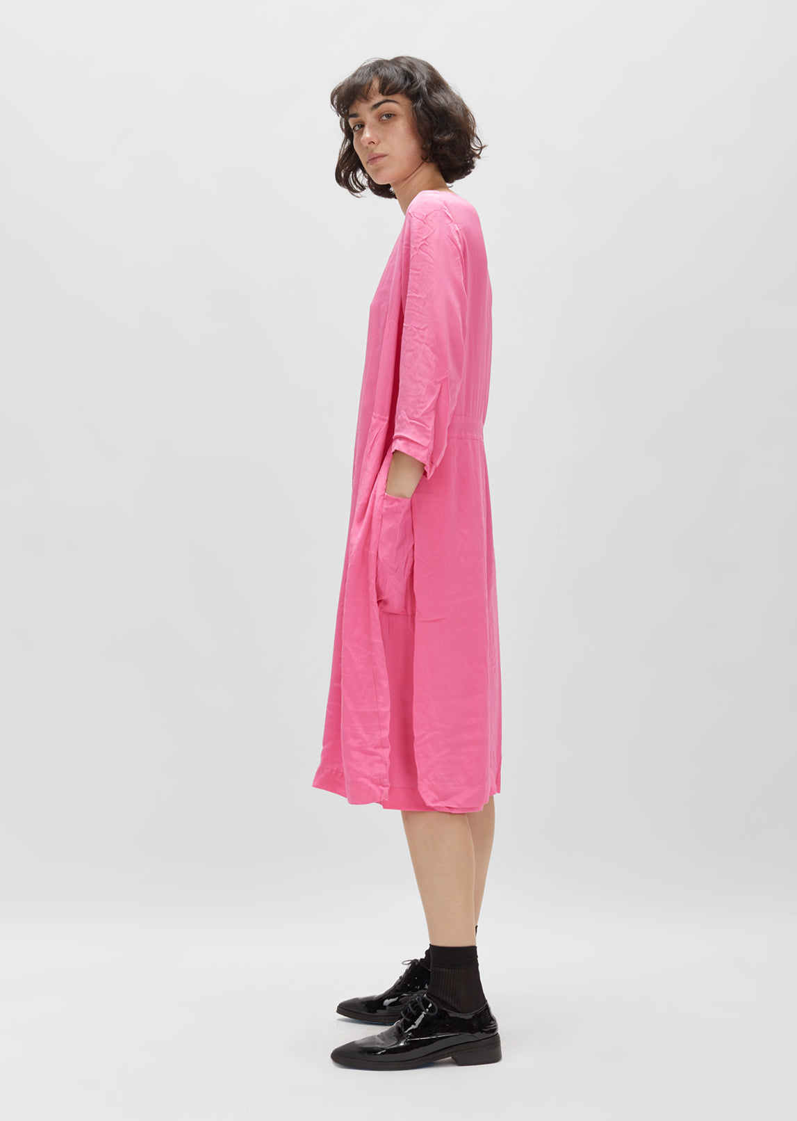 3/4 Sleeve Deep Pleat Dress by Casey Casey- La Garçonne