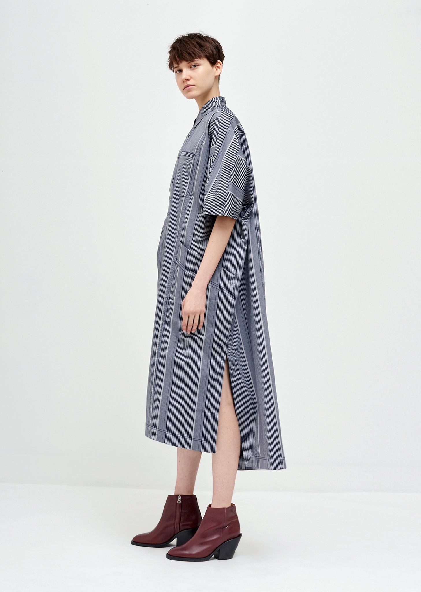 Square Cotton Short Sleeve Shirt Dress by Hope- La Garçonne