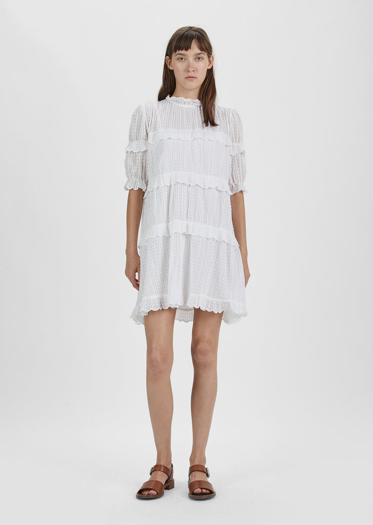 Yin Cotton Ruffle Dress by Isabel Marant Etoile- La Garçonne