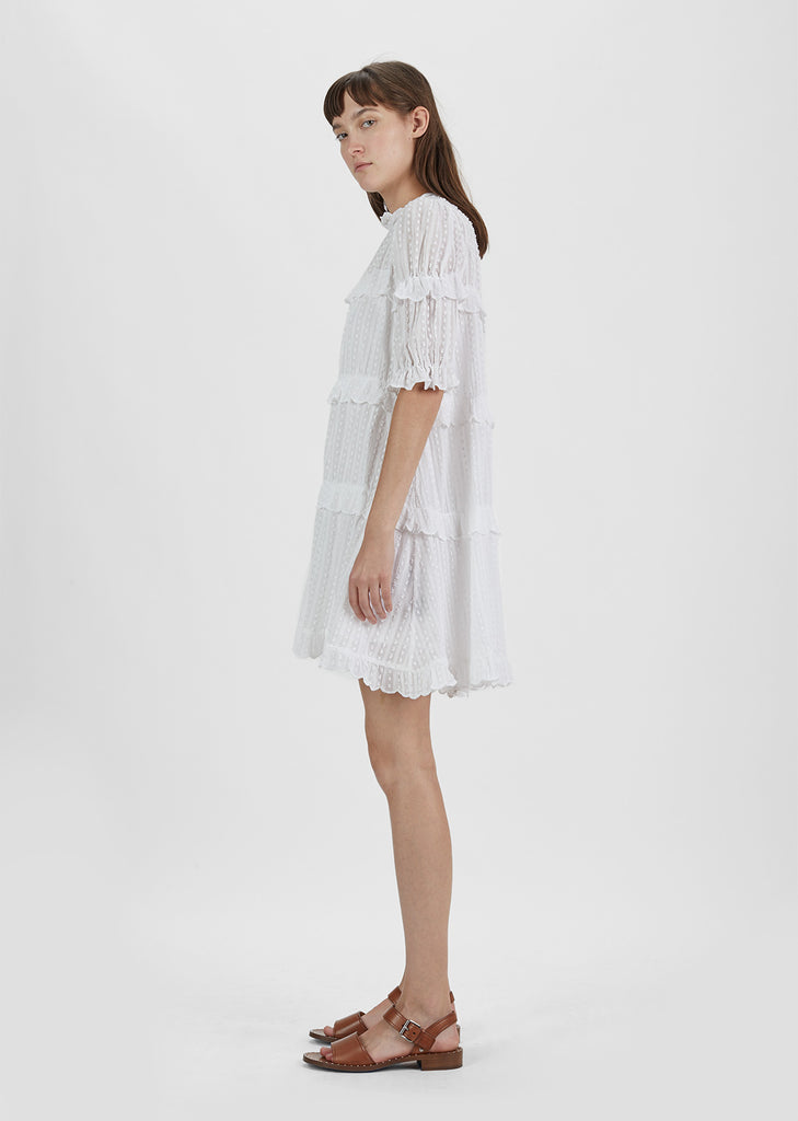 Yin Cotton Ruffle Dress by Isabel Marant Etoile- La Garçonne