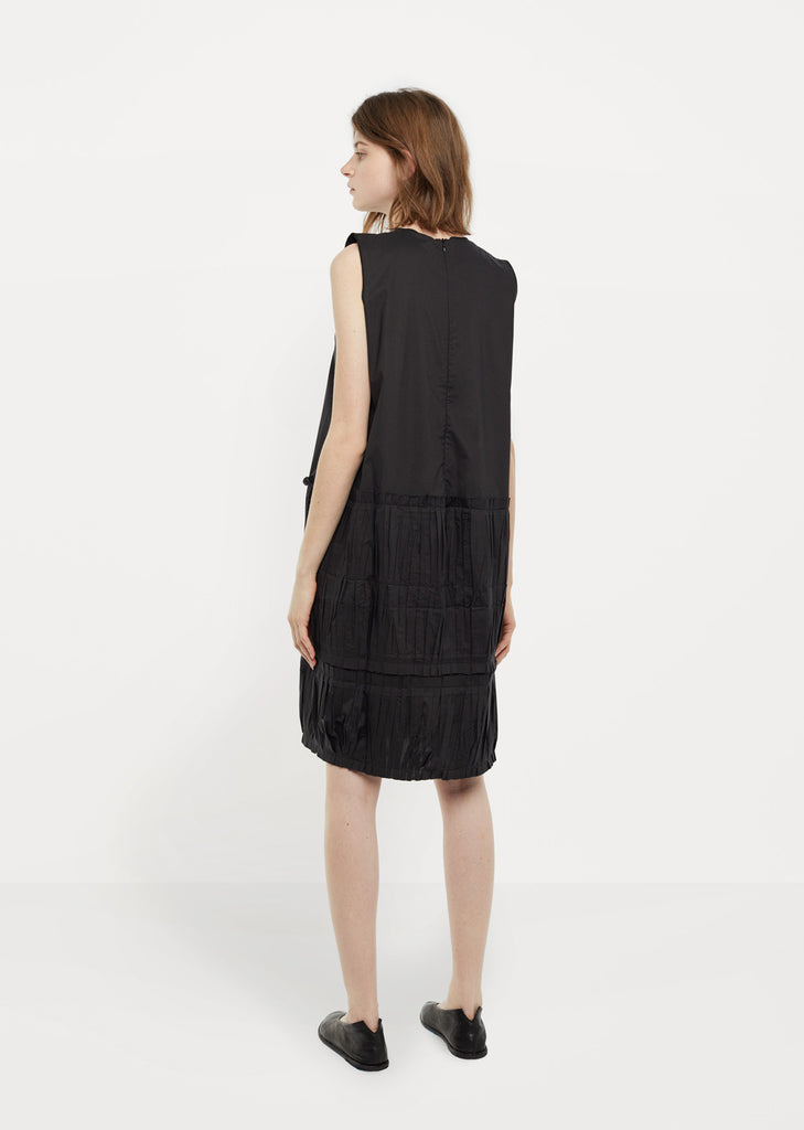 Pleated Appliqué Cotton Popeline Dress by Sara Lanzi - La Garçonne