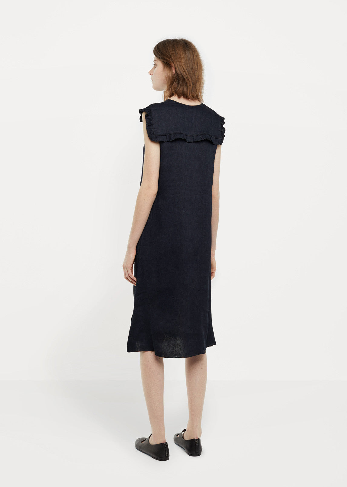 Viscose and Linen Ruffle Dress by Sara Lanzi - La Garçonne