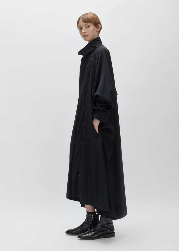 Wool Gabardine Drape Dress Yohji Yamamoto by - La Garçonne