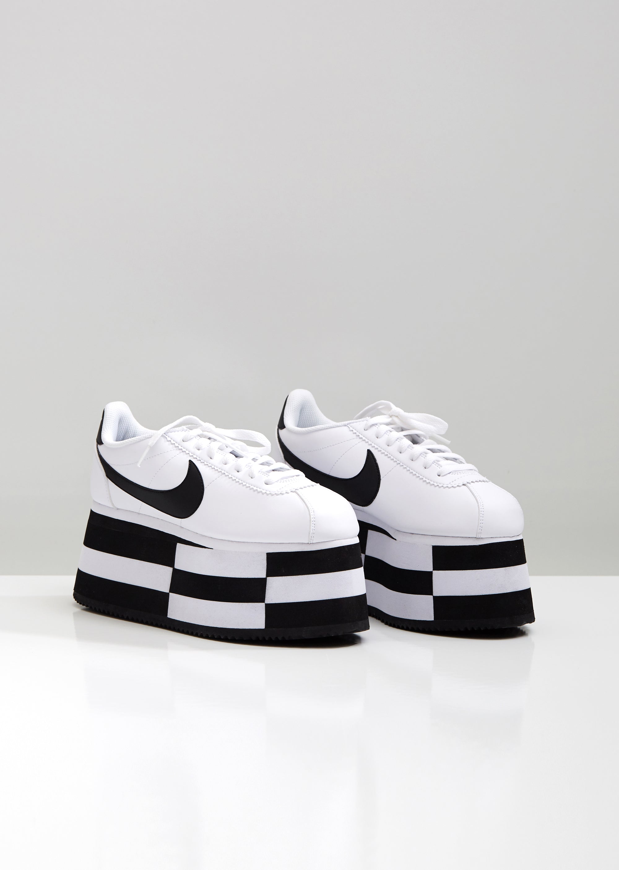 nike checkered platform cortez sneakers