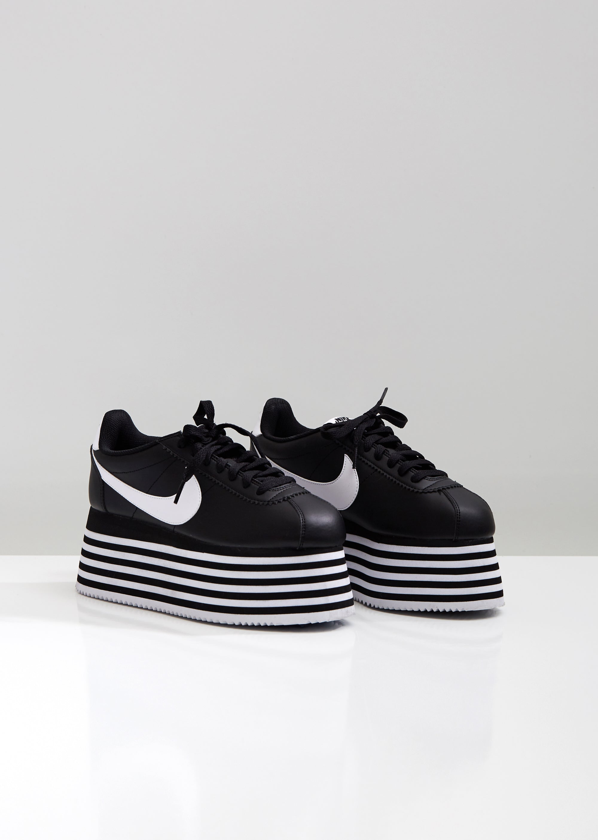 nike striped platform cortez sneakers