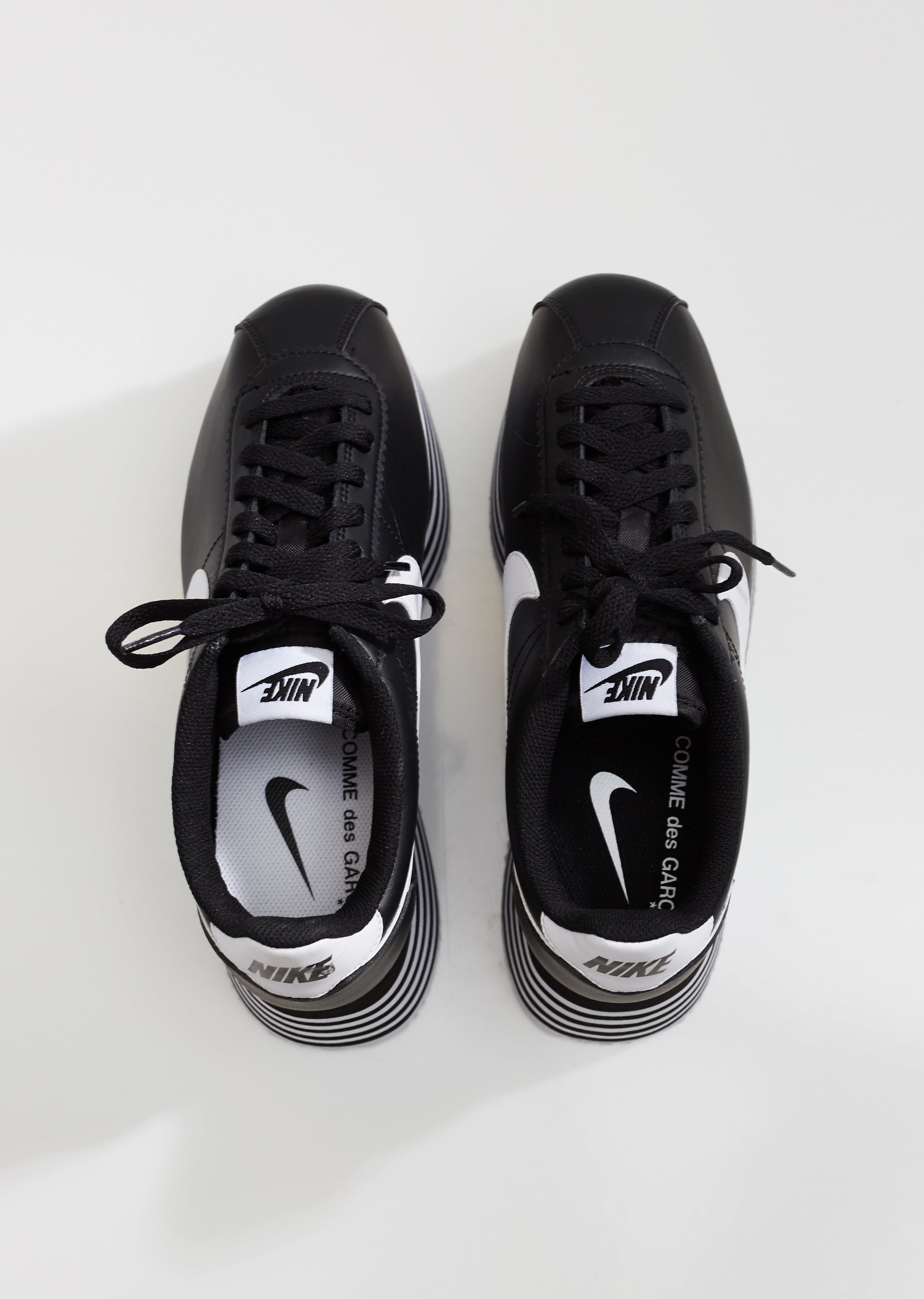 Nike Striped Platform Cortez Sneakers by Comme Des Garçons- La Garçonne