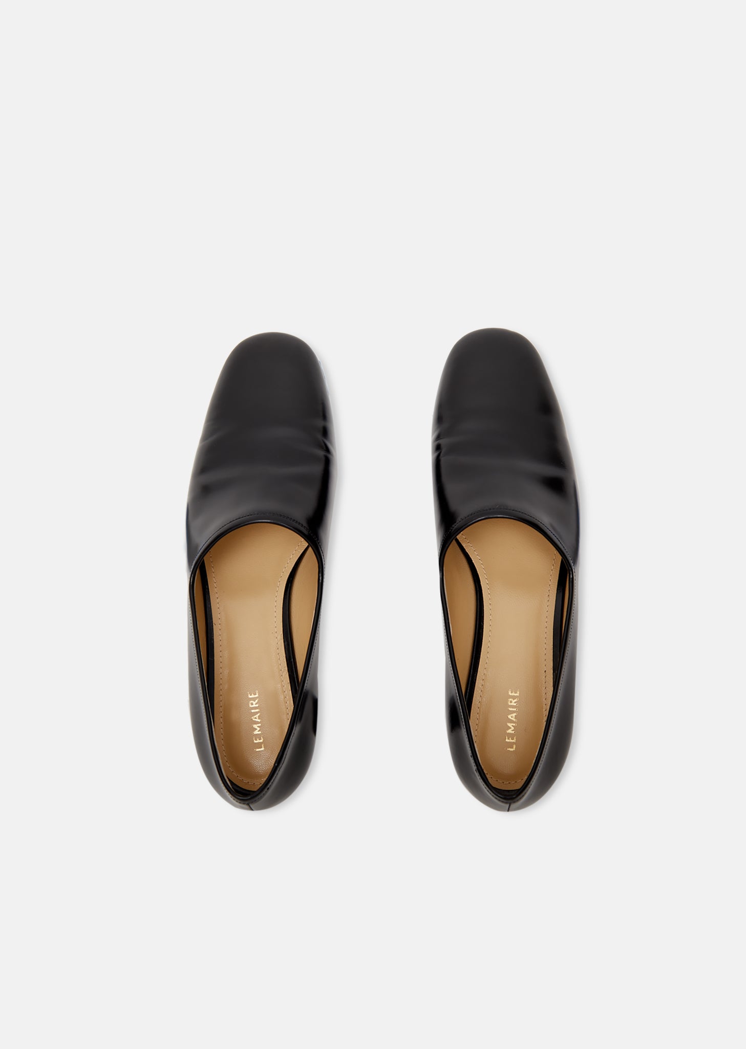Black Leather Slip On Flats by Lemaire 