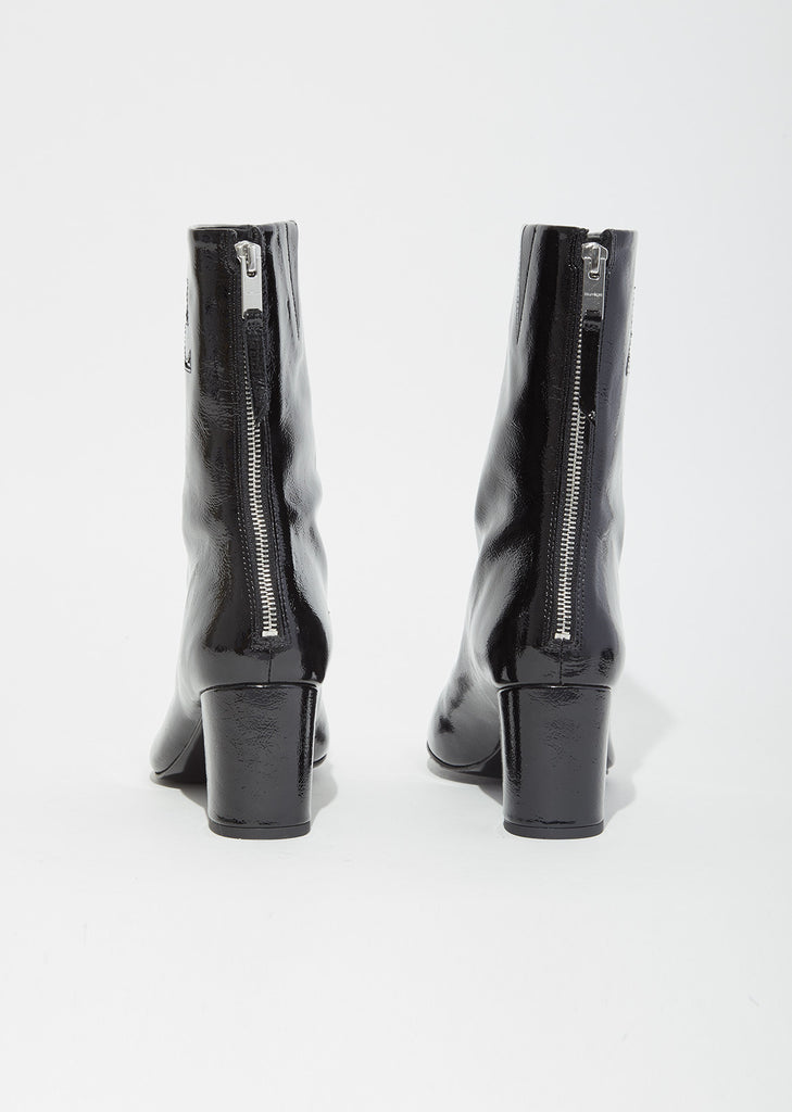 Vinyl Leather Logo Ankle Boots by Courrèges- La Garçonne