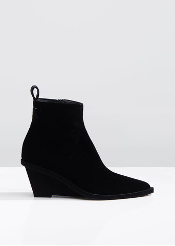 Velvet Pointy Toe Ankle Boots – La Garçonne
