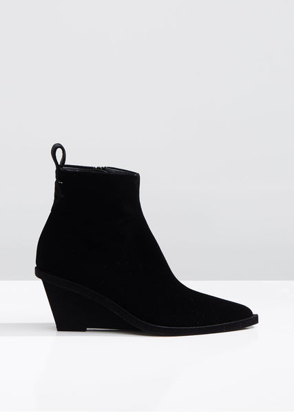 Velvet Pointy Toe Ankle Boots – La Garçonne