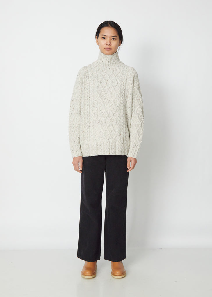 Wool Alpaca Turtleneck — Ivory – La Garçonne