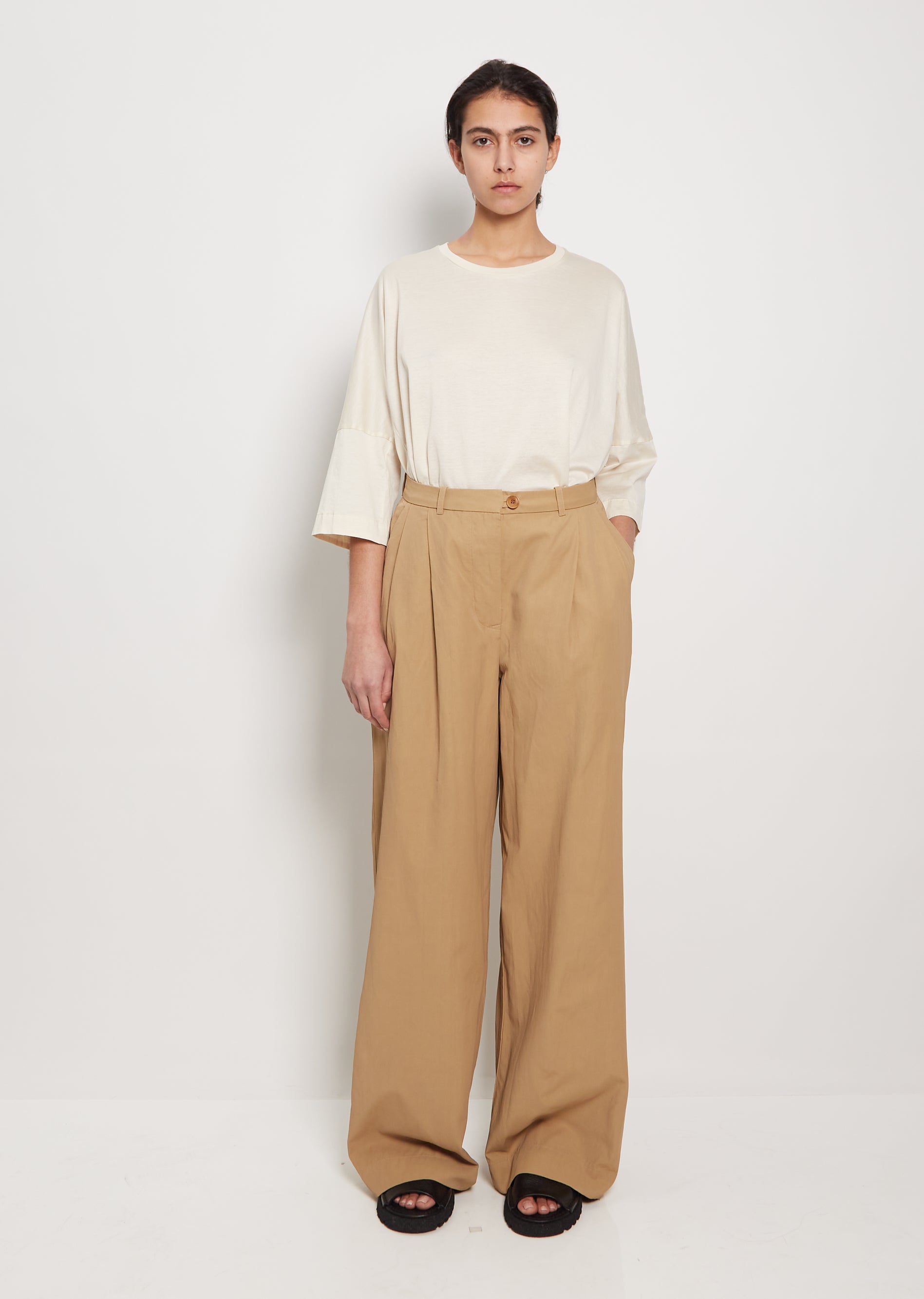 Viscose Cotton Crepey QQ Pant - XS / Sand