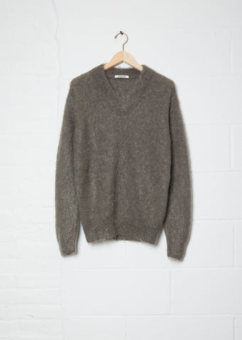 Brushed Mohair V-Neck Knit – La Garçonne