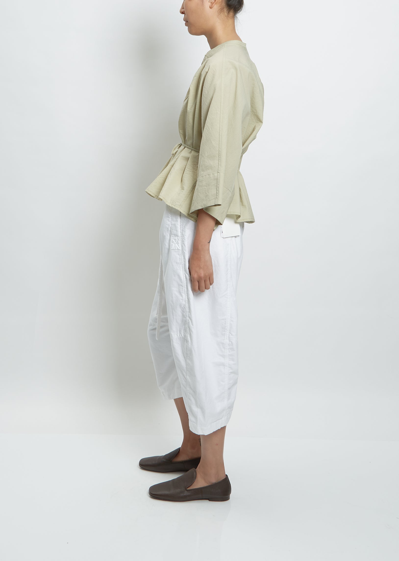 Pleated Blouse — Pale Sage – La Garçonne