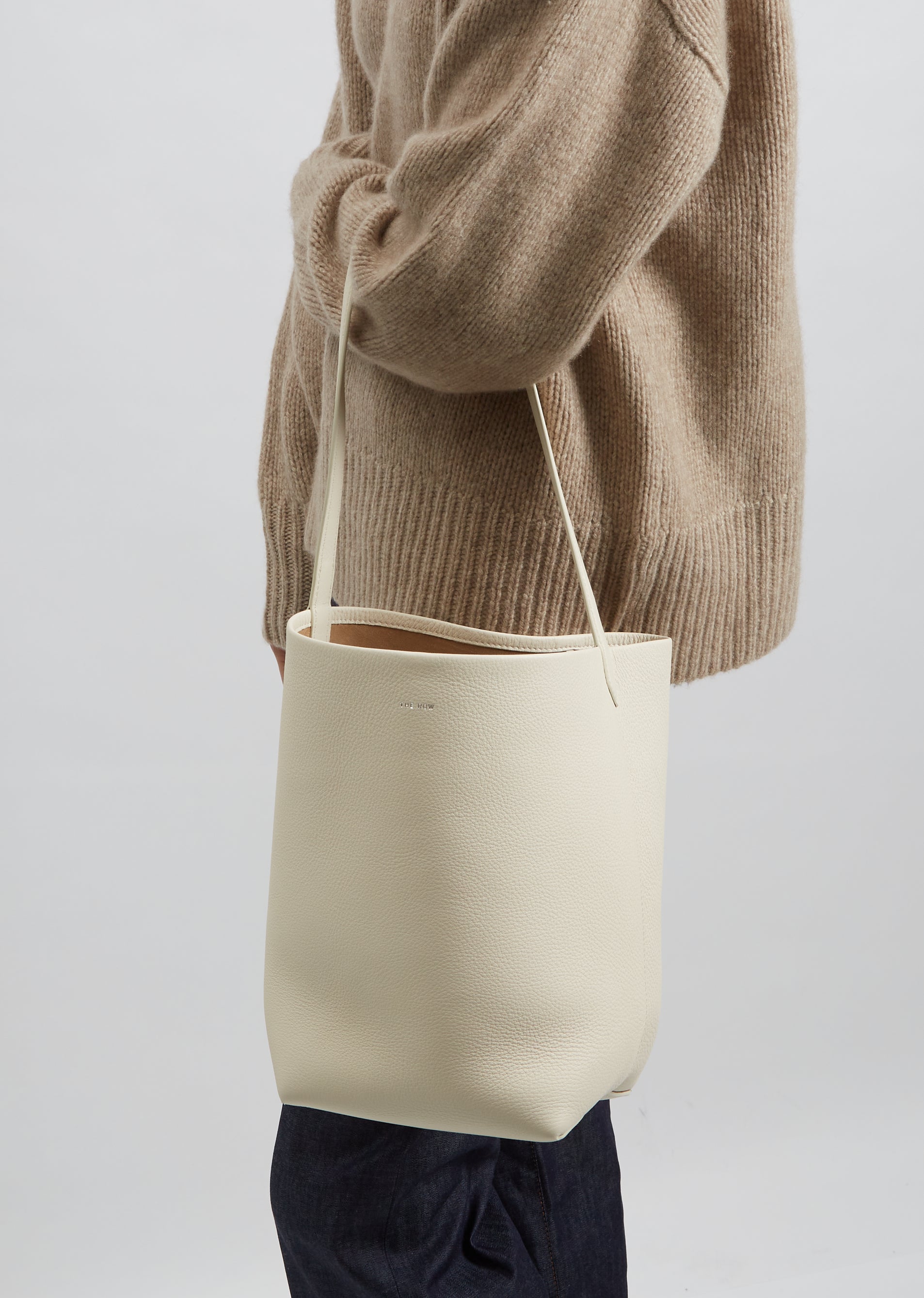 【美品】  THE ROW / ザロウ | W1313 L129 Medium N/S Park Tote レザー ミディアム パーク トート バッグ | IVORY PLD | レディース