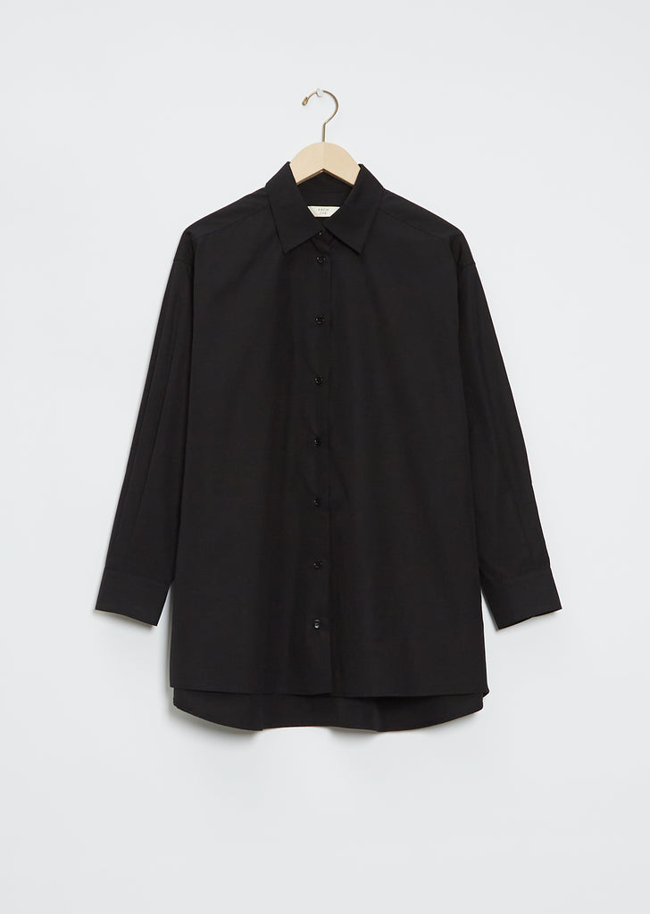 Oversized Button Down Shirt — Black – La Garçonne