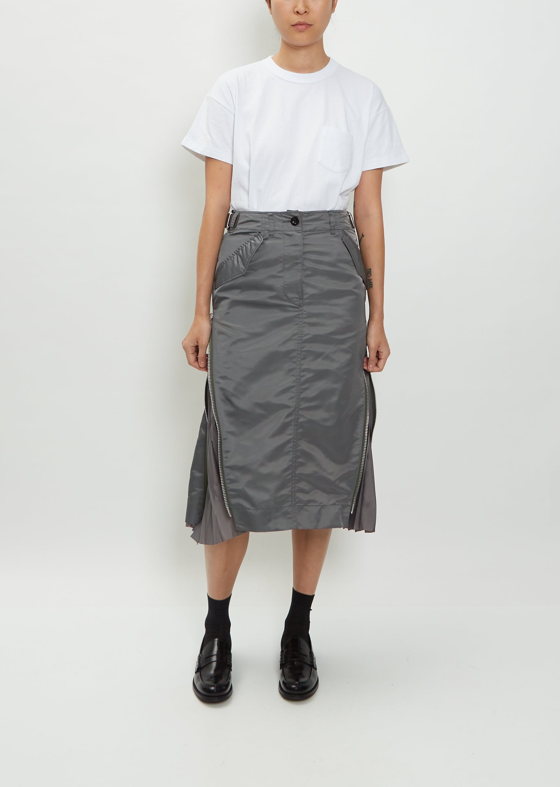 Nylon Twill Mix Skirt – La Garçonne