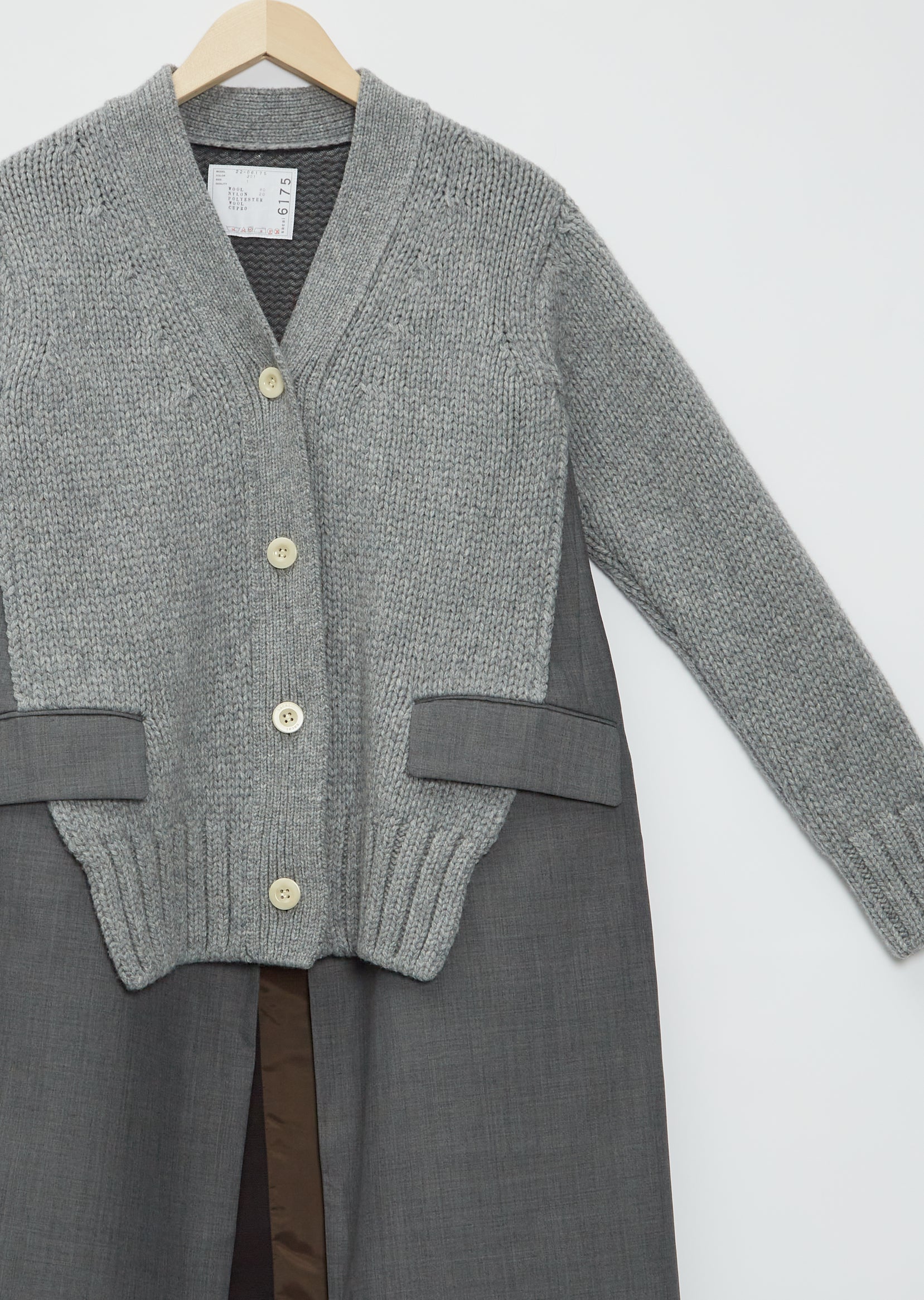 Wool Suiting x Knit Cardigan – La Garçonne